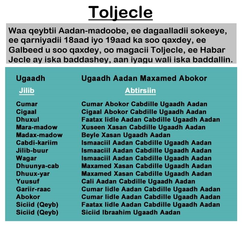 Toljecle - Aadan-madoobe